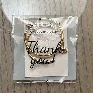 Gold Stainless Steel Hoop Earrings - Thank You Pack